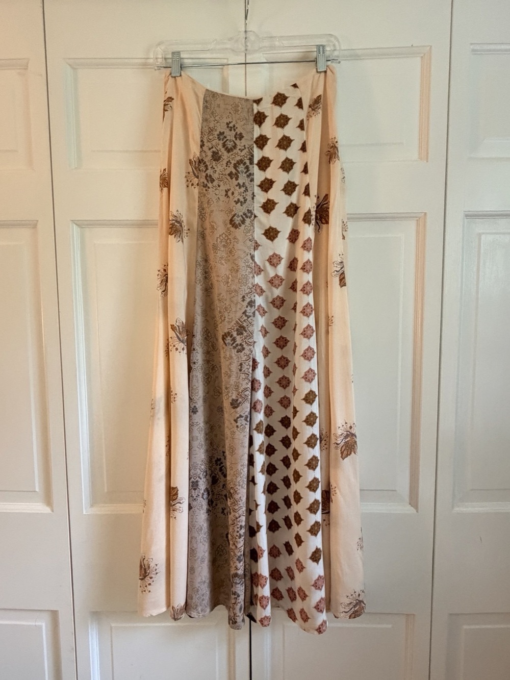 Free People Amazing Technicolor Patchwork Maxi Skirt Tea Combo Size 2